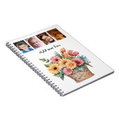 Carnet 4 photo custom text gerbera flowers white (Côté Droit)