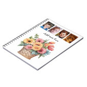 Carnet 4 photo custom text gerbera flowers white (Côté gauche)