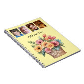 Carnet 4 photo custom text gerbera flowers yellow (Côté Droit)