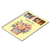 Carnet 4 photo custom text gerbera flowers yellow (Côté gauche)
