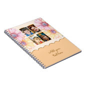 Carnet 4 photo flowers text orange brown (Côté Droit)