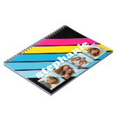 Carnet 4 Photo Retro stripe motif nom du script cmyk (Côté gauche)
