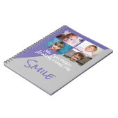 Carnet 4 photos enfants me font sourire violet gris (Côté gauche)