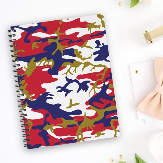 Carnet 4th of July, Independence day, Camouflage Gold