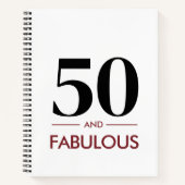 Carnet 50 And Fabulous Modern Cherry Wine Birthday Saying (Devant)