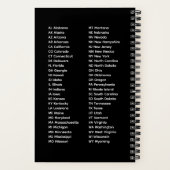 Carnet 50 États Ordre Alphabétique Noir (Verso)