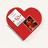 Carnet 50 & Fabulous Script Photo 50th Birthday Heart W R (Devant)