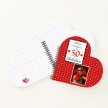 Carnet 50 & Fabulous Script Photo 50th Birthday Heart W R<br><div class="desc">Personnalisez ce produit de fête du 50e anniversaire. Avec et sans pois. Célébrez-la d'avoir 50 ans et fabuleux. Ce thème typographique et un ballon de coeur coloré. Un design moderne,  ludique et élégant. La police de style de script et les couleurs peuvent être modifiées lorsque vous customisez plus loin.</div>