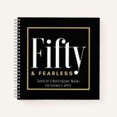 Carnet 50 & Fearless Anniversaire Elégant moderne Black C (Devant)