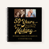 Carnet 50e Anniversaire 2 Photos Black Gold Guestbook (Devant)