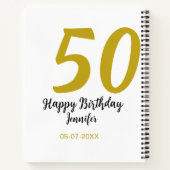 Carnet 50e anniversaire ajouter nom date année noire modè (Dos)