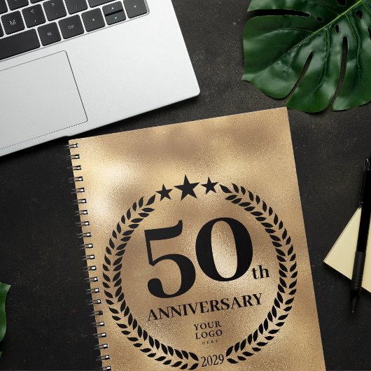Carnet 50e anniversaire de l'entreprise Logo Gold