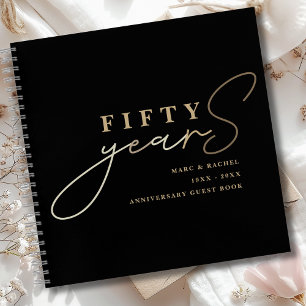 Carnet 50e anniversaire de Mariage Gold Black Guest Book