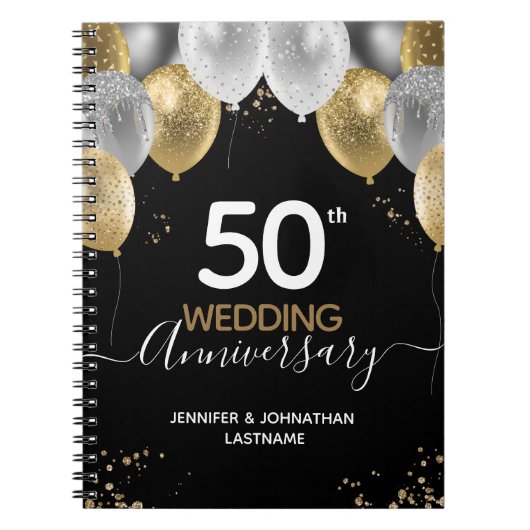 Carnet 50e anniversaire du Mariage Ballons d'or (Devant)