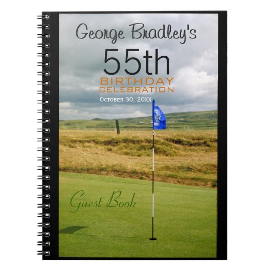 Carnet 55e anniversaire Celebration Golf Custom Guest Boo (Devant)