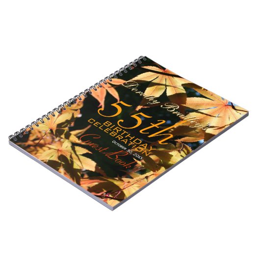 Carnet 55e anniversaire Fête Automne Custom Guest Book (Côté gauche)