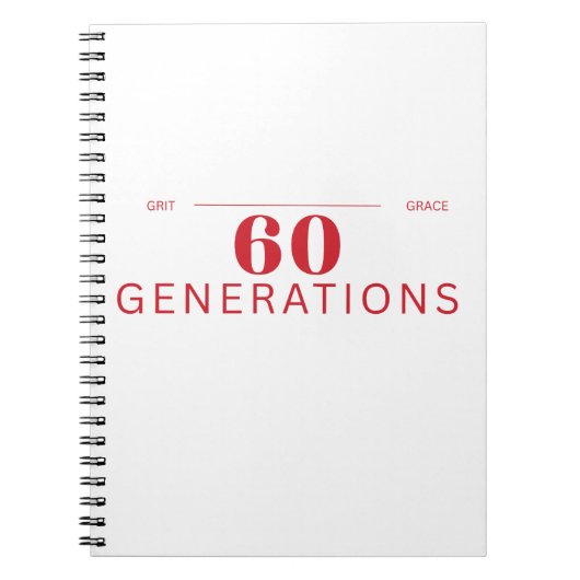 Carnet 60 générations de détermination et de grâce (Devant)