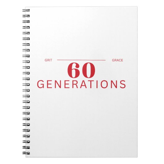 Carnet 60 Generations of Grit & Grace (Devant)