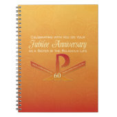 Carnet 60e anniversaire de jubilé Nun Pax Cross, Orange (Devant)