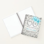 Carnet 60e anniversaire Guestbook Silver Glam Lights Turq (Intérieur)