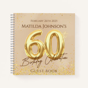 Carnet 60e Anniversaire Soirée Elegant Gold Guestbook