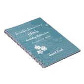 Carnet 60e fête d'anniversaire Pastel Bleu Blanc Floral,  (Côté Droit)