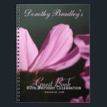 Carnet 60th Birthday Celebration Customizable Guest Book<br><div class="desc">Lovely transparency with petals of Cosmos flowers. Customizable Birthday Guest Book. You can easily change text color,  font,  size and position by clicking the customize button.</div>