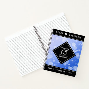 Carnet 65e anniversaire de l'élégant Mariage Blue Sapphir