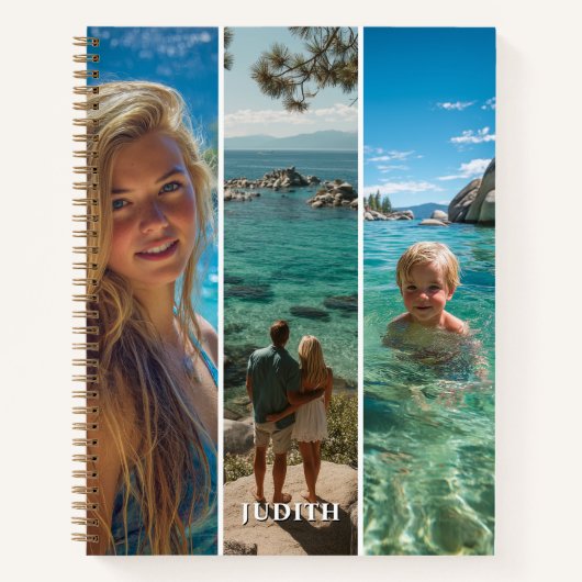 Carnet 6 Bandes Verticales Longues Photo Boho (Devant)
