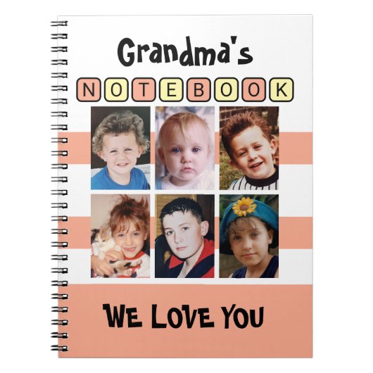 Carnet 6 photo love you peach grandma's (Devant)