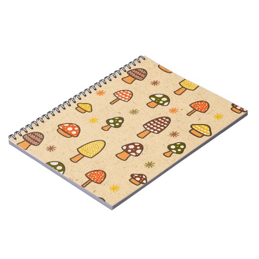 Carnet 70s Style Retro Mushrooms Spiral Notebook (Côté gauche)