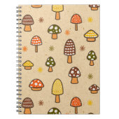 Carnet 70s Style Retro Mushrooms Spiral Notebook (Devant)