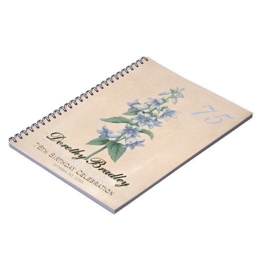 Carnet 75e Anniversaire Botanical Custom Guest Book (Côté gauche)
