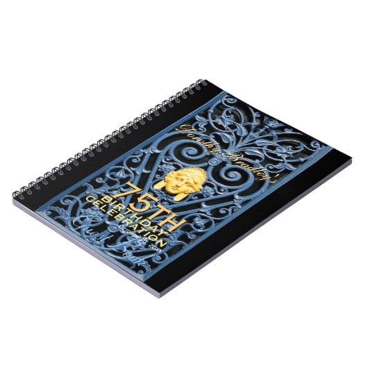 Carnet 75e anniversaire Célébration Art Déco Custom Guest (Côté gauche)