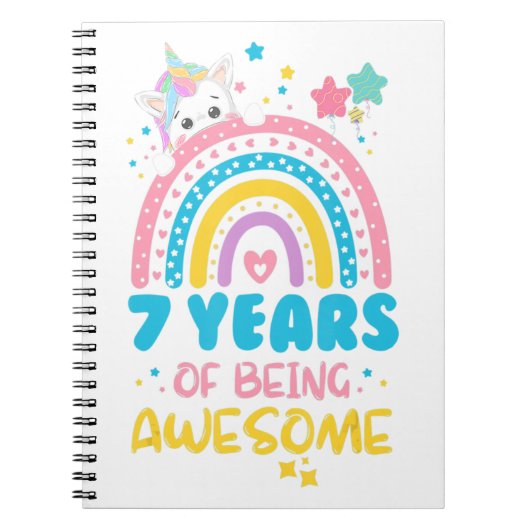 Carnet 7 Ans d'être magnifique Rainbow 7e Anniversaire Un (Devant)