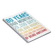 Carnet 80 Ans 960 Mois 29200 Jours Être Une Naissance Mag (Côté Droit)