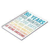 Carnet 80 Ans 960 Mois 29200 Jours Être Une Naissance Mag (Côté gauche)