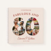 Carnet 80e anniversaire Photo Collage Milestone Guestbook (Devant)
