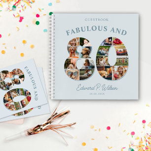 Carnet 80e anniversaire Photo Collage Milestone Guestbook