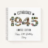 Carnet 80e fête d'anniversaire Photo Collage Créé 1945 (Devant)