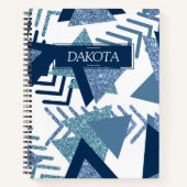 Carnet 80s Luxe Abstrait | Turquoise et bleu marine (Devant)