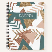 Carnet 80s rétro Abstrait | les années 70 Vert et Or Pers (Devant)