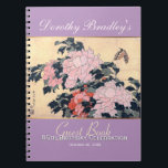 Carnet 85e anniversaire Célébration de papillon Peonies i<br><div class="desc">Livre d'or personnalisé avec pivoines et papillons par Hokusai. Vous pouvez facilement modifier la couleur et la couleur du texte,  la police,  la taille et la position de l'arrière - plan en cliquant sur le bouton personnaliser.</div>