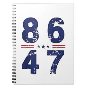 Carnet 86 47 Anti Trump 8647 Style Vintage rétro