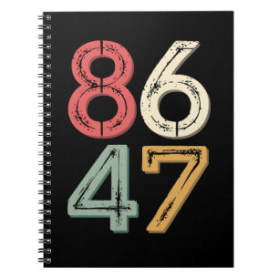 Carnet 86 47 Anti Trump Vintage années 80 Style Rétro