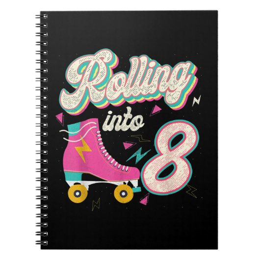Carnet 8 Anniversaire Roller Patins Roulant Dans 8 Ans Ol (Devant)