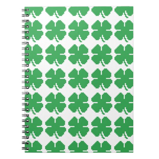 Carnet 8 bits Pixel Lucky Four Leaf Clocher (Devant)