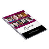 Carnet 8 photo custom name maroon (Côté Droit)