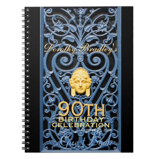 Carnet 90h Anniversaire Célébration Art Déco Custom Guest (Devant)