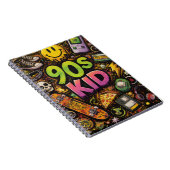 Carnet 90s Kids Retro Pizza Smiley Face Flower Design (Côté Droit)